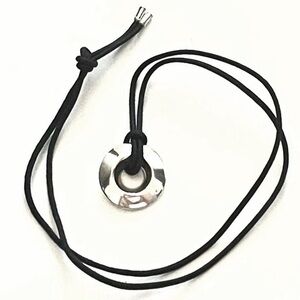 Christofle (925) Circle Pendant w/ Silk Cord!